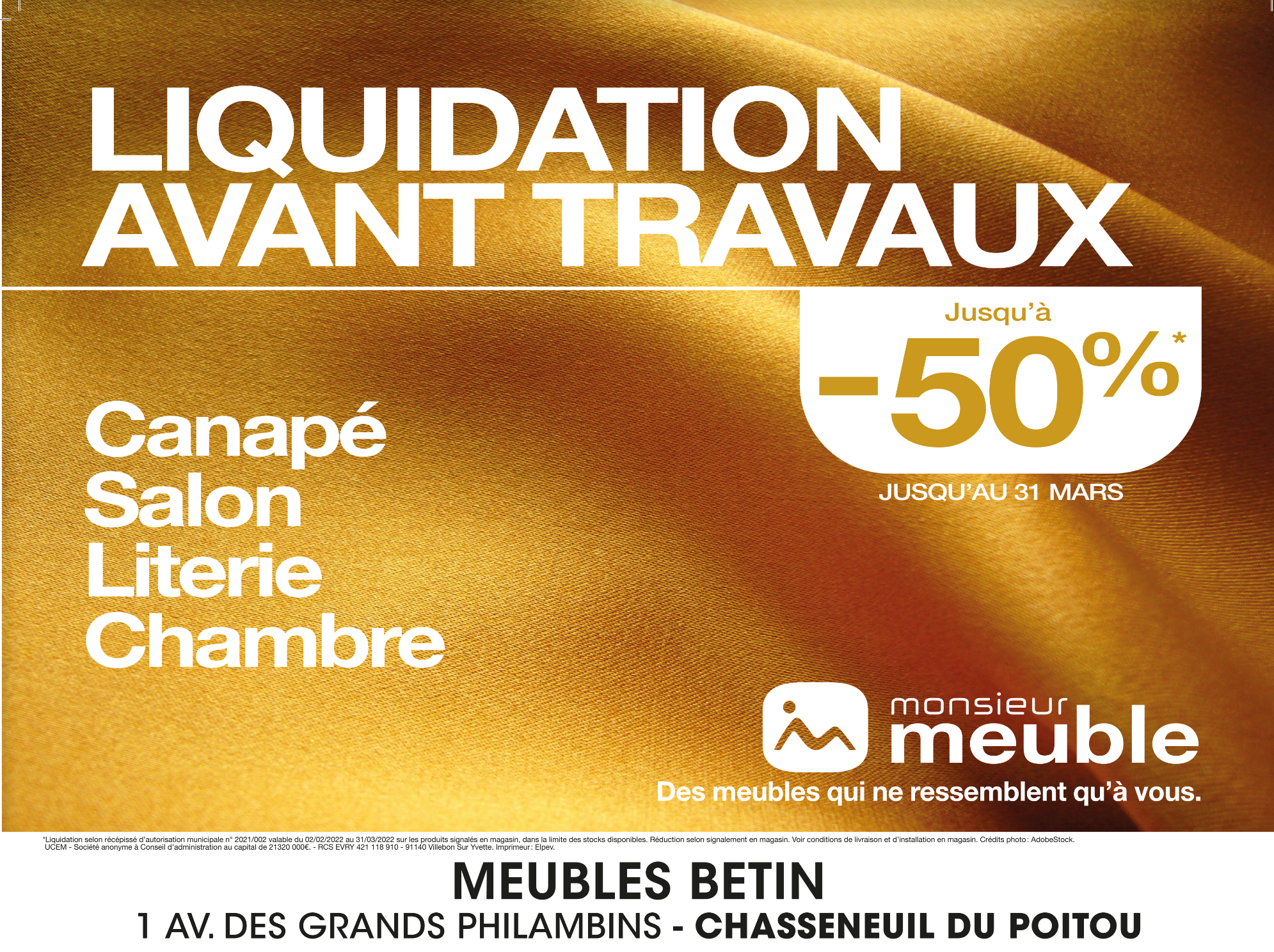 Liquidation avant travaux - jusqu'à -50% jusqu'au 31 mars